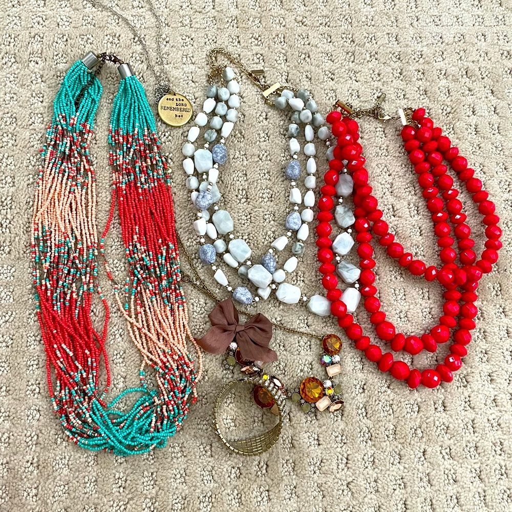 J crew, Anthropologie, target, Francesca’s mix of jewelry. Sold together